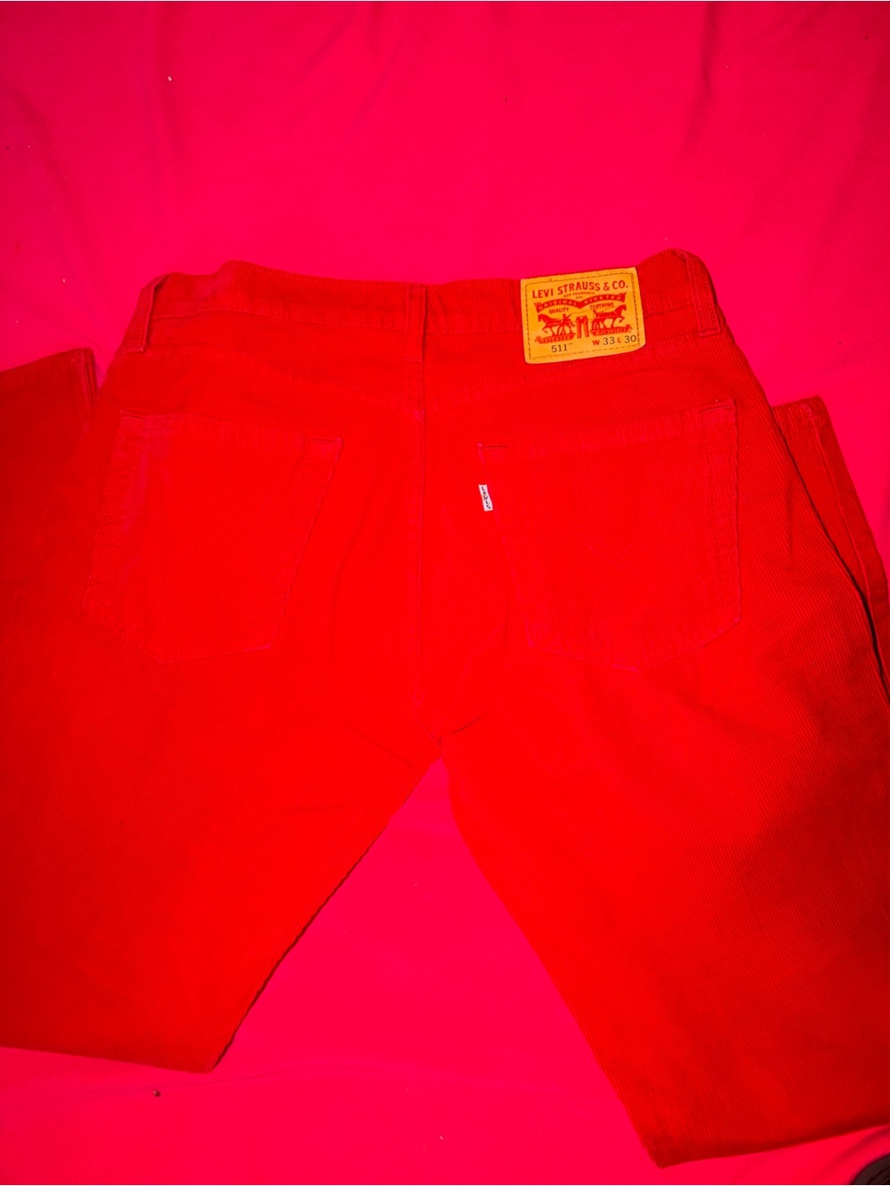 Levi's Men's Bright Red Straight Jeans
